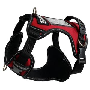 No Pull Service Dog Harness - Adjustable Red Vest