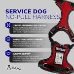 No Pull Service Dog Harness - Adjustable Red Vest