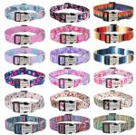 Personalized Floral Dog Collar with Engraved ID