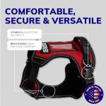 No Pull Service Dog Harness - Adjustable Red Vest