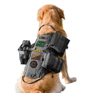 Adjustable Tactical Dog Harness with Pouches