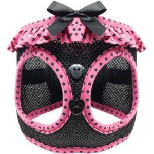 No Choke Dog Harness - Hot Pink Polka Dot