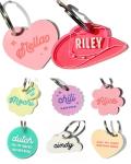 Custom Engraved Heart Pet ID Tag - Pink