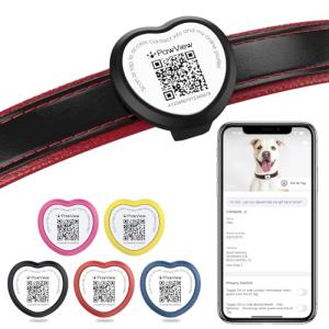 Heart-Shaped QR Code Dog Tags - Personalized & Waterproof