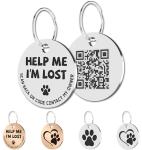 Stainless Steel QR Code Pet ID Tags