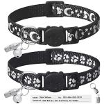 2 Pack Reflective Breakaway Cat Collars with Tags