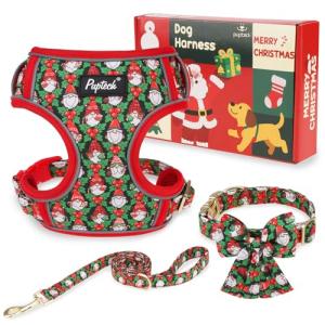 PUPTECK Christmas Dog Harness and Leash Set