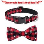Malier Snowflake Christmas Dog Collar with Bow Tie