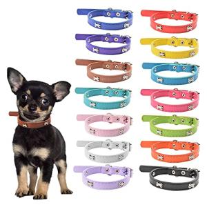 Adjustable Leather ID Collars for Dogs and Cats