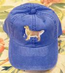 Golden Retriever Embroidered Dad Hat in Blue