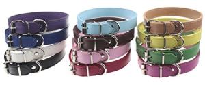 TenCloud Adjustable Leather ID Collars for Dogs