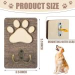 Paw Print Dog Leash Holder Wall Mount Set