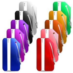 10 Pack Aluminum Luggage Tags with ID Card