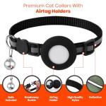 Reflective Cat Collars with AirTag Holders - 6 Pack