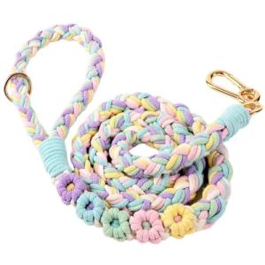 Colorful 5ft Braided Cotton Dog Leash