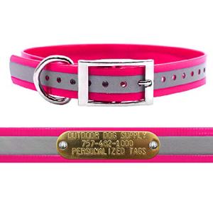 Heavy Duty Reflective Waterproof Dog Collar, Pink