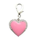 Pink Rhinestone Love Charm Pendant for Pets