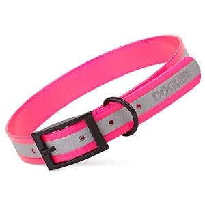 Reflective Waterproof Biothane Dog Collar - Pink