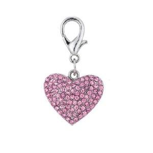 Bling Rhinestone Heart Pet Necklace Collar Charm