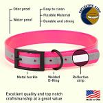 Reflective Waterproof Biothane Dog Collar - Pink