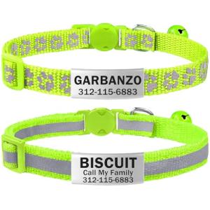 Personalized Reflective Cat Collar with Name Tag