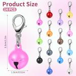 14 Pcs Colorful Pet Collar Bells with Clips