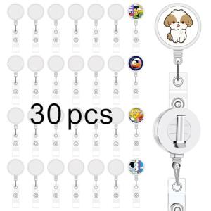 30 Pack Blank Sublimation Badge Reels