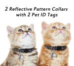 2 Pack Reflective Breakaway Cat Collars with Tags