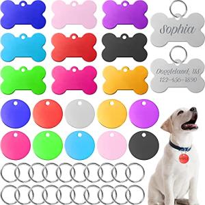 Colorful Aluminum Pet ID Tags Set - 20 Pieces