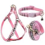 NISIYE Cute Plaid Dog Harness and Leash Set