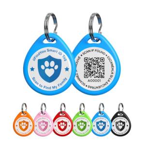 Personalized QR Code Dog ID Tags in Blue