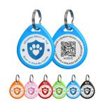 Personalized QR Code Dog ID Tags in Blue
