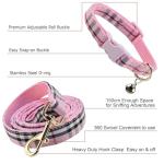 NISIYE Cute Plaid Dog Harness and Leash Set