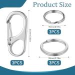 Heavy Duty Dog Tag Clips for Collars, 3 Sets