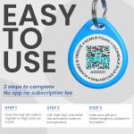Personalized QR Code Dog ID Tags in Blue