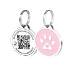 Smart QR Code Pet ID Tag with GPS (Pink Paw)