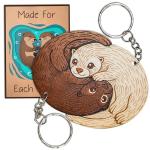 Couples Heart Keychain Set for Valentine's Day