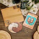 Couples Heart Keychain Set for Valentine's Day