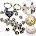 Personalized Heart Keychain Set for Couples