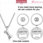 Personalized Bone Pendant Necklace & Keychain Set