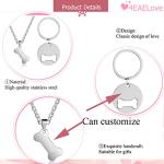Personalized Bone Pendant Necklace & Keychain Set