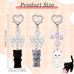 Cute Fuzzy Cat Plush Keychains Set of 3