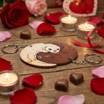 Couples Heart Keychain Set for Valentine's Day