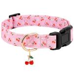 Personalized Pink Cherry Dog Collar for All Sizes