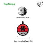 Soundless Custom Pet ID Tags - Blue Paw