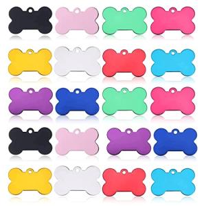20 Pack Blank Bone Shaped Pet ID Tags