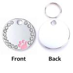 Personalized Cute Paw Pet ID Tag - Pink