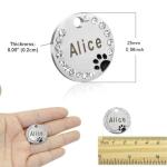 Personalized Cute Paw Pet ID Tag - Pink