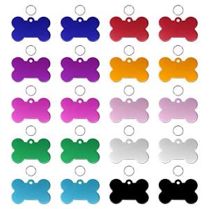 20 Pack Bone-Shaped Aluminum Pet ID Tags