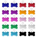 20 Pack Bone-Shaped Aluminum Pet ID Tags